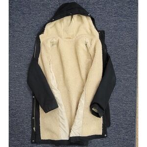 Hollister Sherpa Fur Lined Y2K Zip Parka Jacket‎ Blue Bella Swan Military Hooded